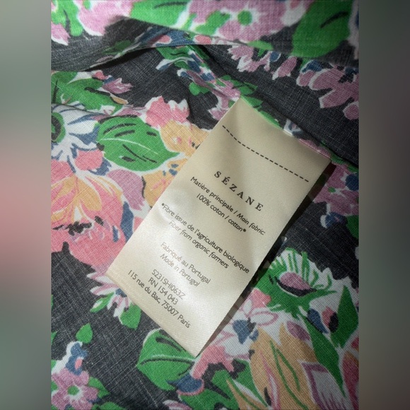 $125 SÉZANE Pierro Floral Print Long Sleeve Button-Up Shirt, Size 34 (US 2) - Picture 7 of 8